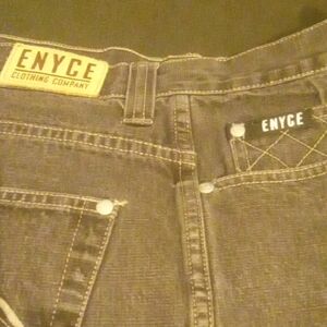 Enyce Men's Charcoal Relaxed Short Jeans